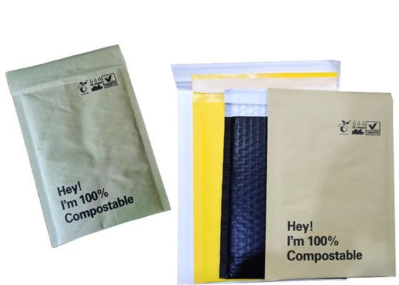 Eco Friendly ISO9001 Kraft Paper Bubble Mailers Biodegradable