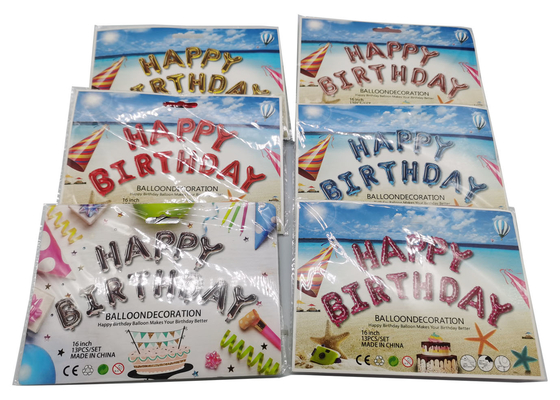 16 Inch PET Foil Birthday Balloon Banner For Party Decoration